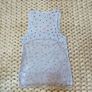 Rag & Bone Black and White Flower Open Back Silk Tank, Size Small S